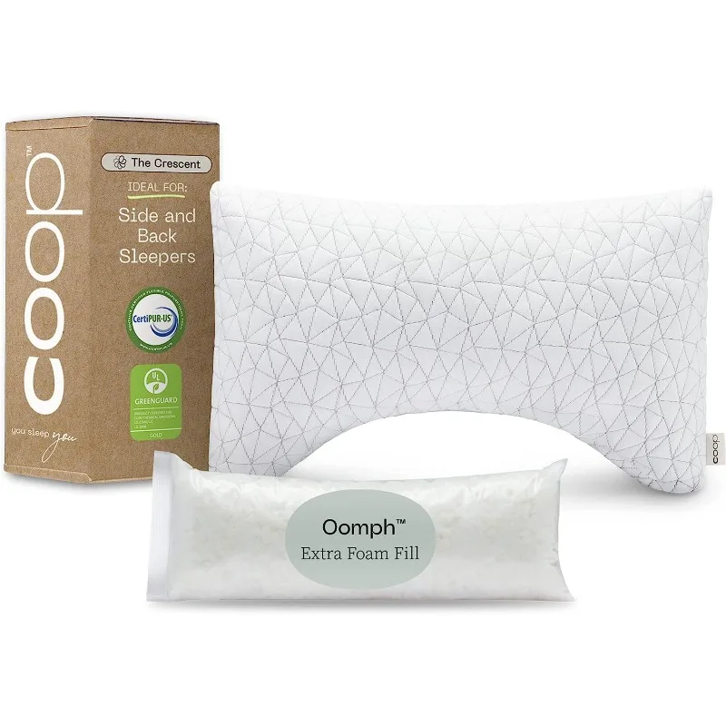 

Home Goods Original Crescent, King Bed Pillows,Neck & Head Support - Adjustable Foam Pillows,Medium Firm for Back & Side Sleeper