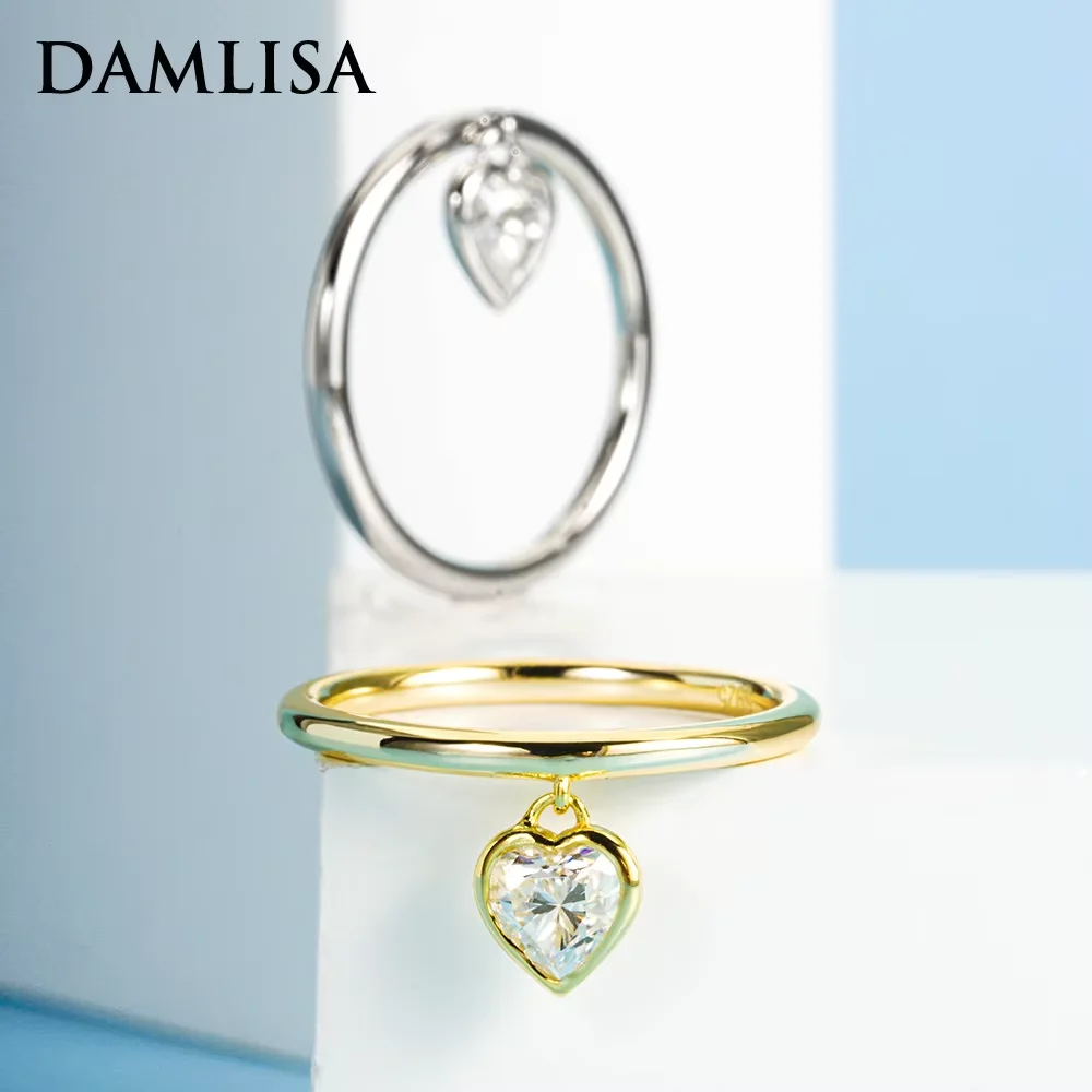 DAMLISA 5x5mm D Color Heart Cut Moissanite Engagement Ring 925 Sterling Silver Moissanite Rings For Women Fine Jewelry Wholesale