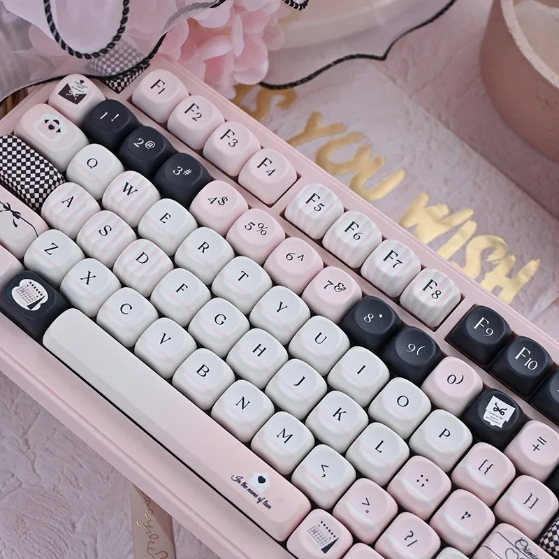 MOA Keycap Set PBT 118 مفاتيح التسامي الحراري البكر أسود أبيض لمفتاح MX 60/64/84/98/108 لعبة لوحة المفاتيح الميكانيكية هدية