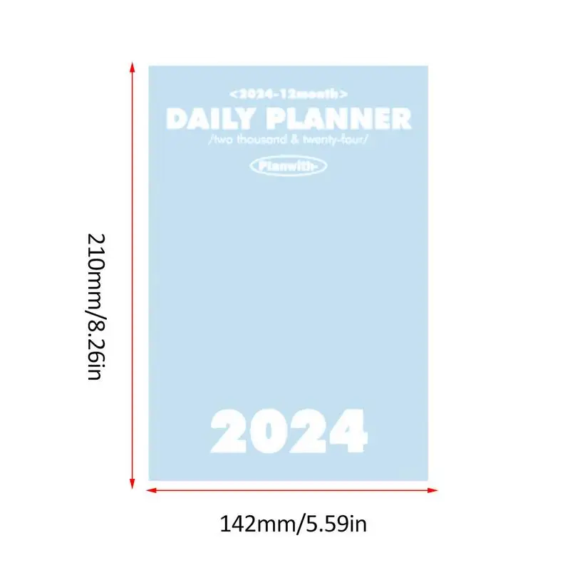 Planejador diário manual com linha do tempo, caderno plano semanal, calendário, autodisciplina, eficiência, gerenciamento de tempo, 2024