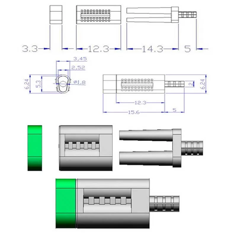 500pcs Dental Lab Dowel Pin Dental Lab Stone Model Work Use Double Twin Master Pins with Sleeves with Pindex