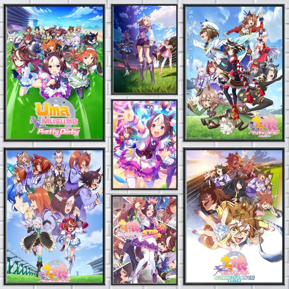 Game U-Uma M-Musume Pretty Derby Poster Modern and Elegant Wall Stickers for Home Decor Living Room Dormitory Wall Art