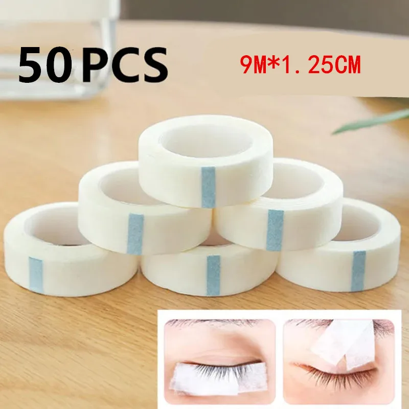 1/5/10/50PCS 9M*1.25CM White Tape  Eye False Lashes Patch Breathable Medical Paper Tapes Eyelash Extension Lint Eyelid Sticker