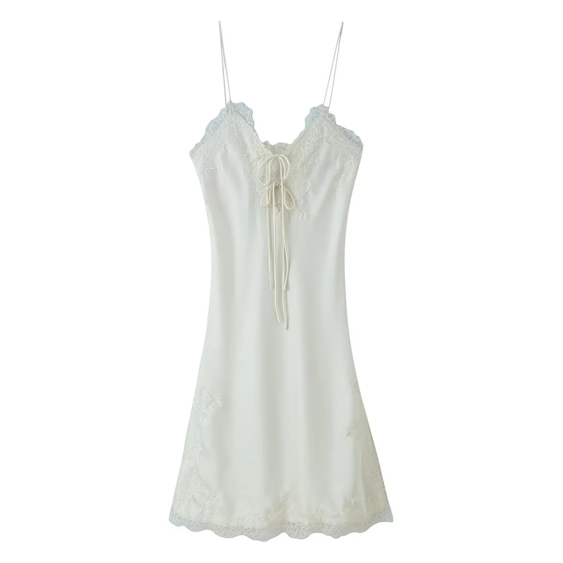 Abito da donna sexy senza maniche in pizzo con scollo all'americana Moda 2025 Nuovo arrivo Abito alla moda per le donne