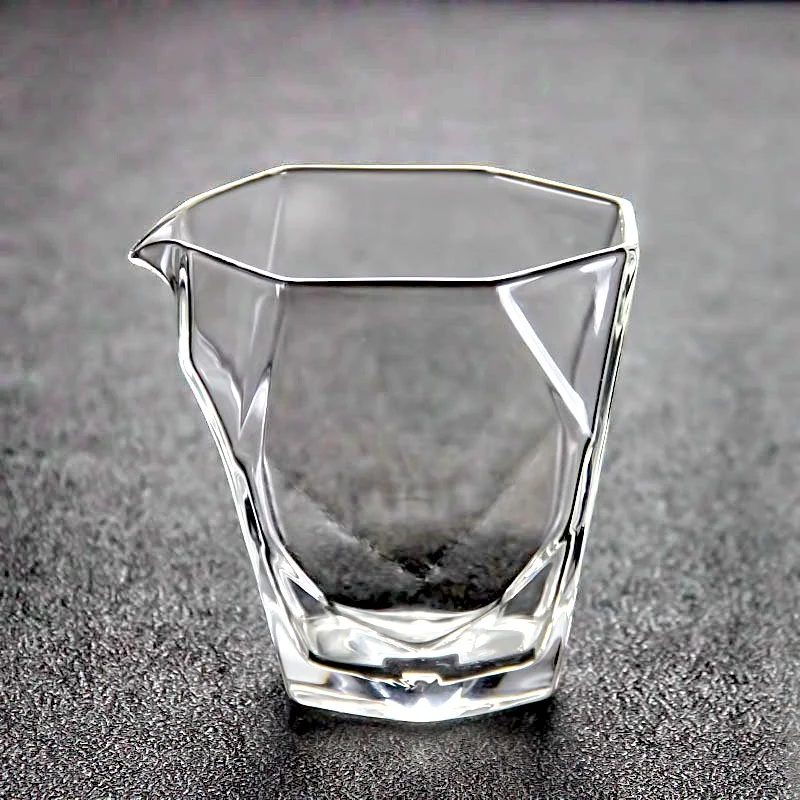 

200ml Geometric Heat-resistant Glass Fair Mug Tea Ceremony Tea Pitcher Chahai Tea Cup Kung Fu Set Accessories