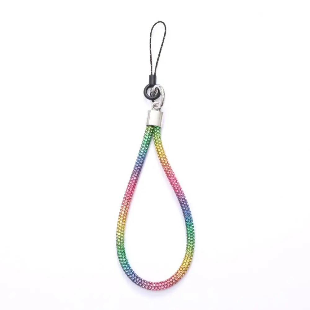 Glitter Keychain Rhinestone Phone Lanyard Bright Bling Bling Wrist Straps Hanging Cord Phone Accessories