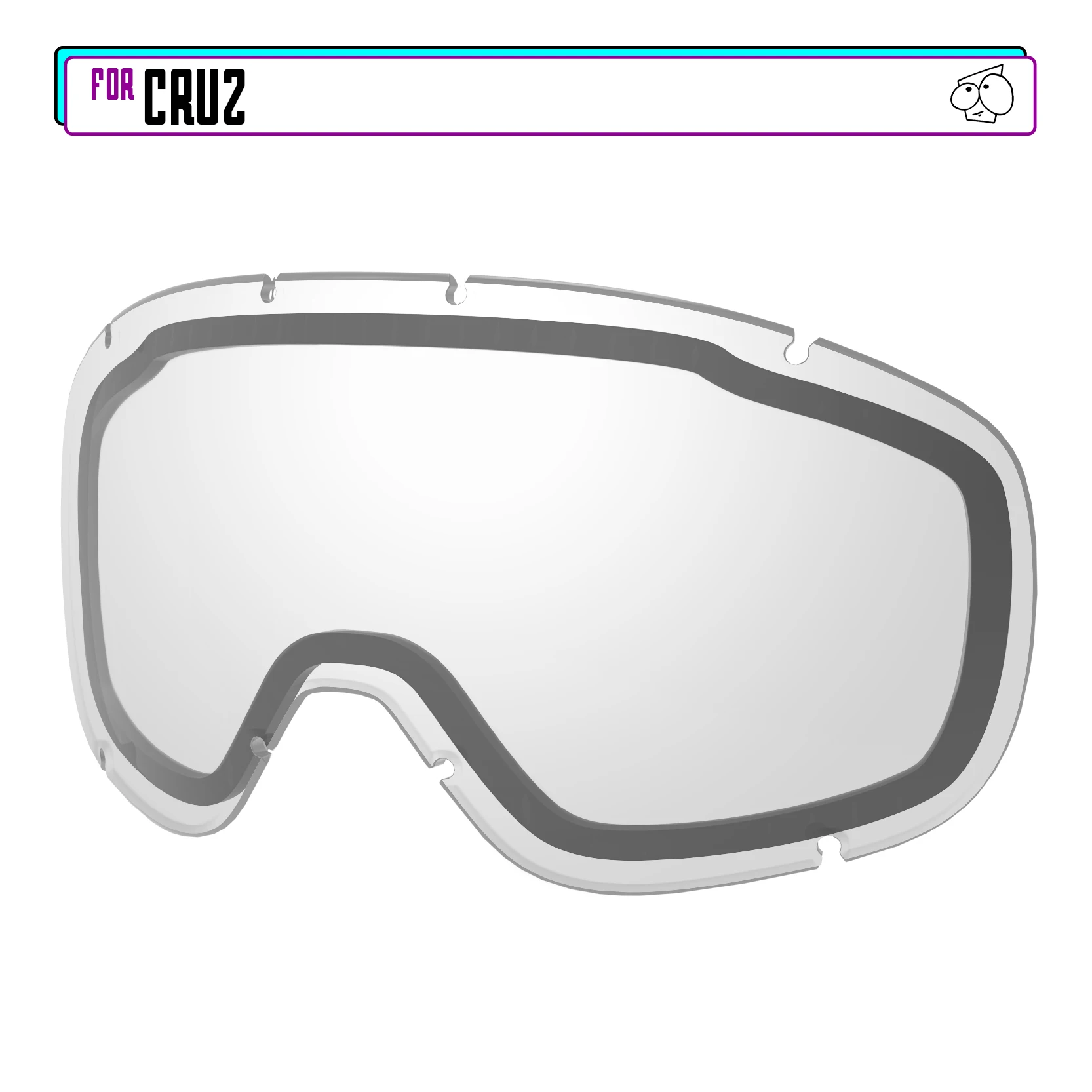SunglassDoctor Non-Polarized Polycarbonate Anti-fog Lens UV Protection for GIRO CRUZ Snow Goggles - Multiple Options