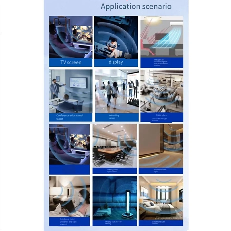 Mmwave Presença Humana Radar Sensor, Módulo Detecção de Movimento, Plástico e Metal, 1 Conjunto, 24G, LD2410B