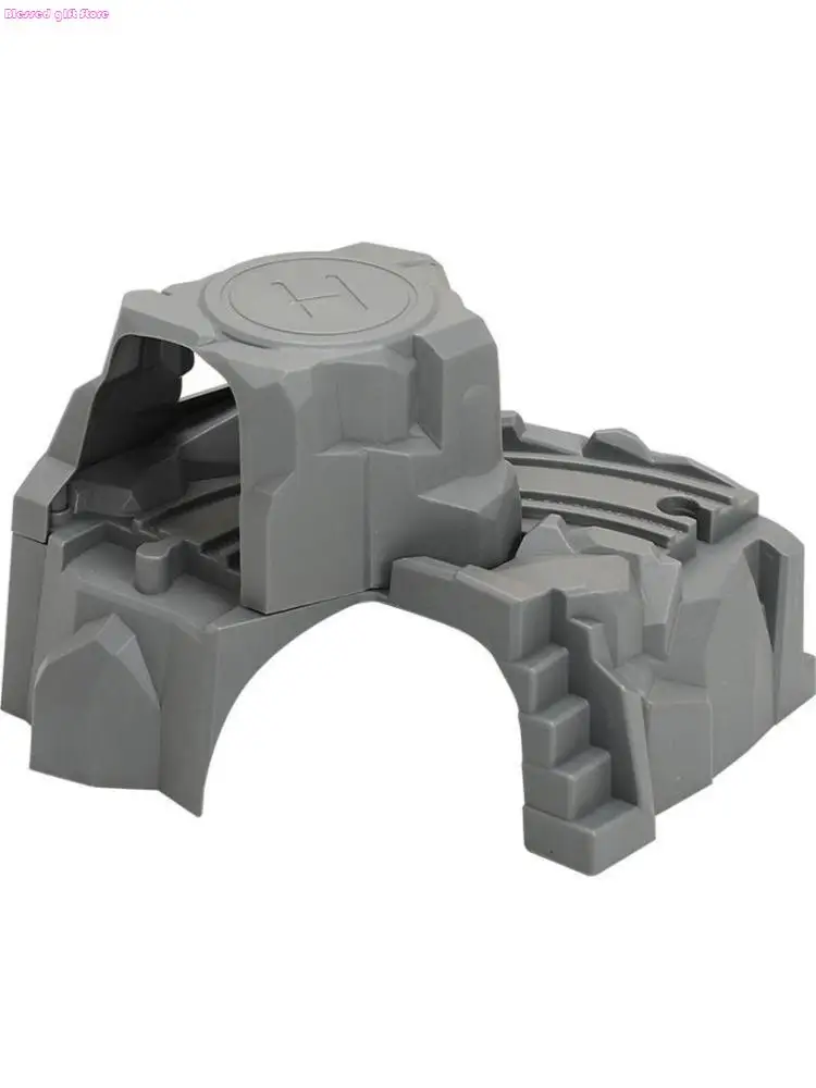 

D0JC Новинка, деревянный поезд с двойным туннелем для игровых игрушек, многофункциональная игра на газоне