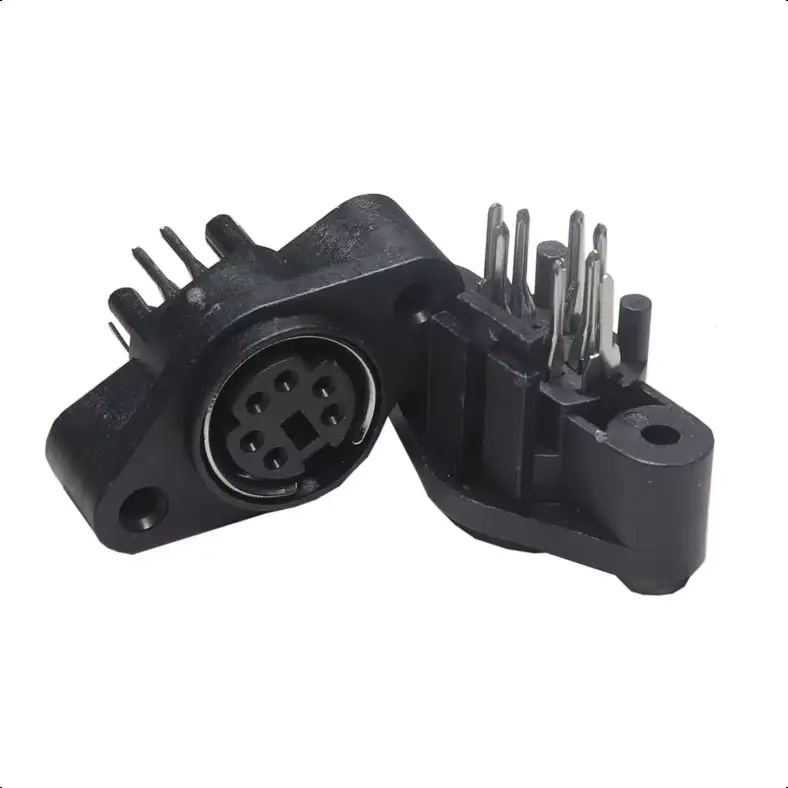 【10-5PCS】Terminal Socket DIN Jack Connector Mini PS2 6Pin 6P with Fixed Hole