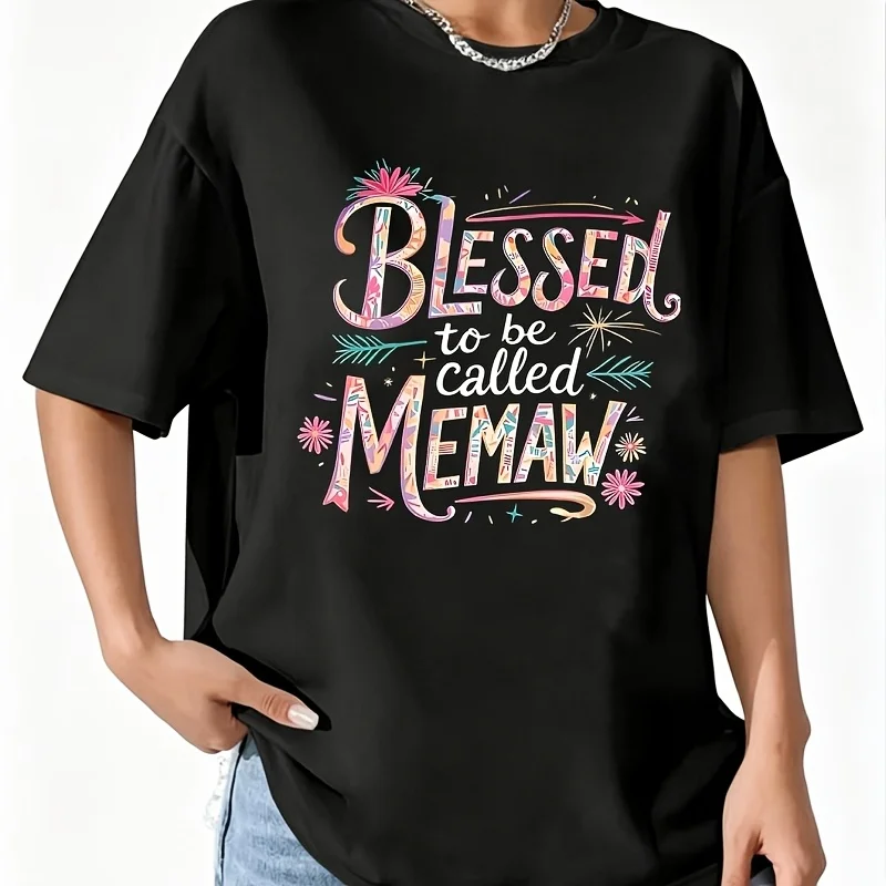 To Be Called Memaw Women's 100% Cotton T-Shirt Short Sleeve Top Casual Round Neck Fun Print Tee S-5Xl