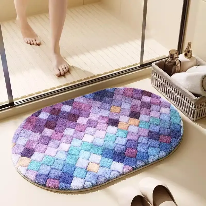 1 pcs 50*80cm Dopamine-style Bathroom Floor Mat With Good Non-slip, Strong Water Absorption, Soft And Comfortable