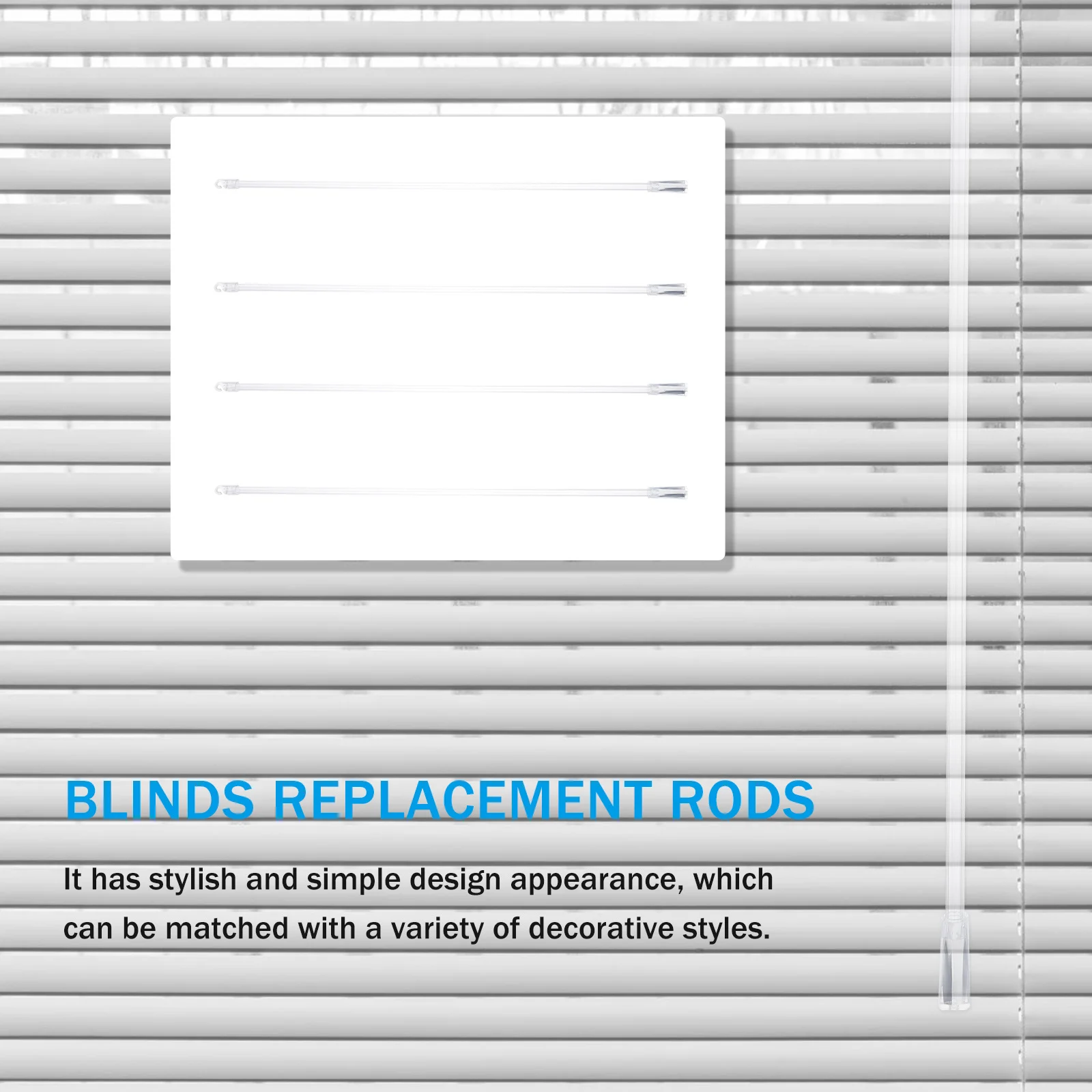 

4Pcs Plastic Blind Wands Transparent Vertical Blinds Replacement Rods 17 Inch Window Curtain Handles Replacement Parts