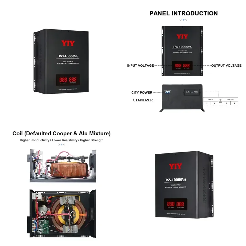 10000VA 10kVA Automatic Servo Voltage Regulator Stabilizer for Wall Mounted Air Conditioner Power Supply 220V 230V AC