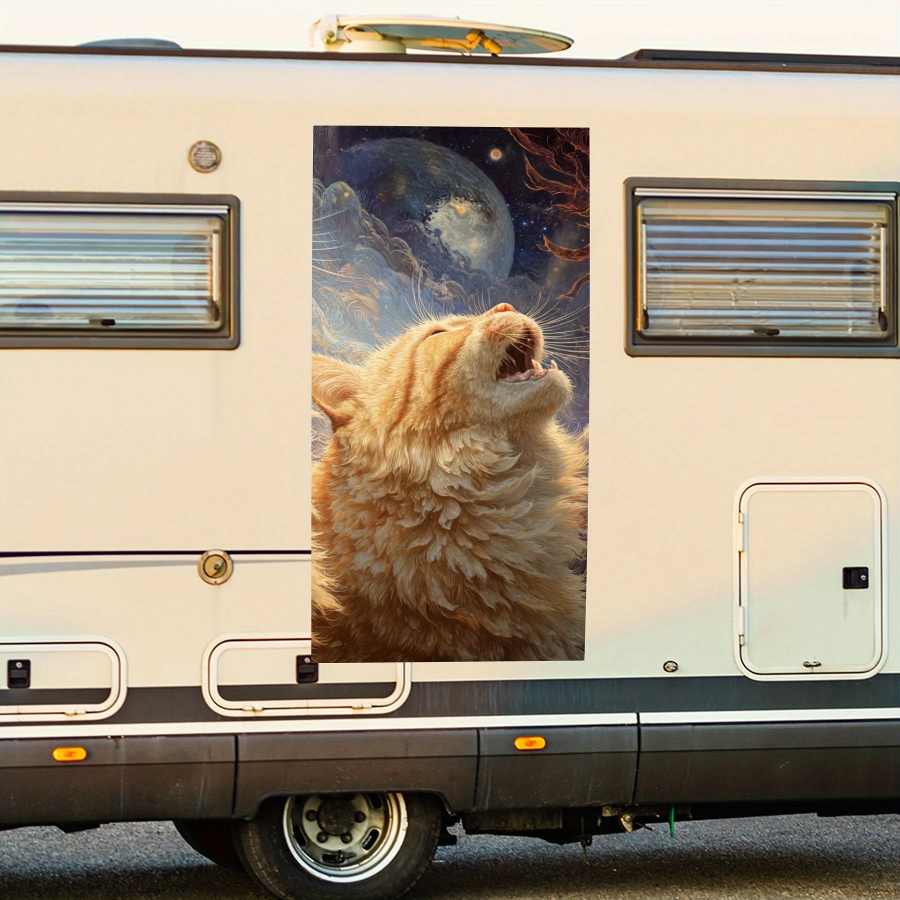 

Виниловая наклейка Roaring Cats Fantasy для двери автомобиля на колесах, водонепроницаемые самоклеящиеся виниловые наклейки, защита автомобиля