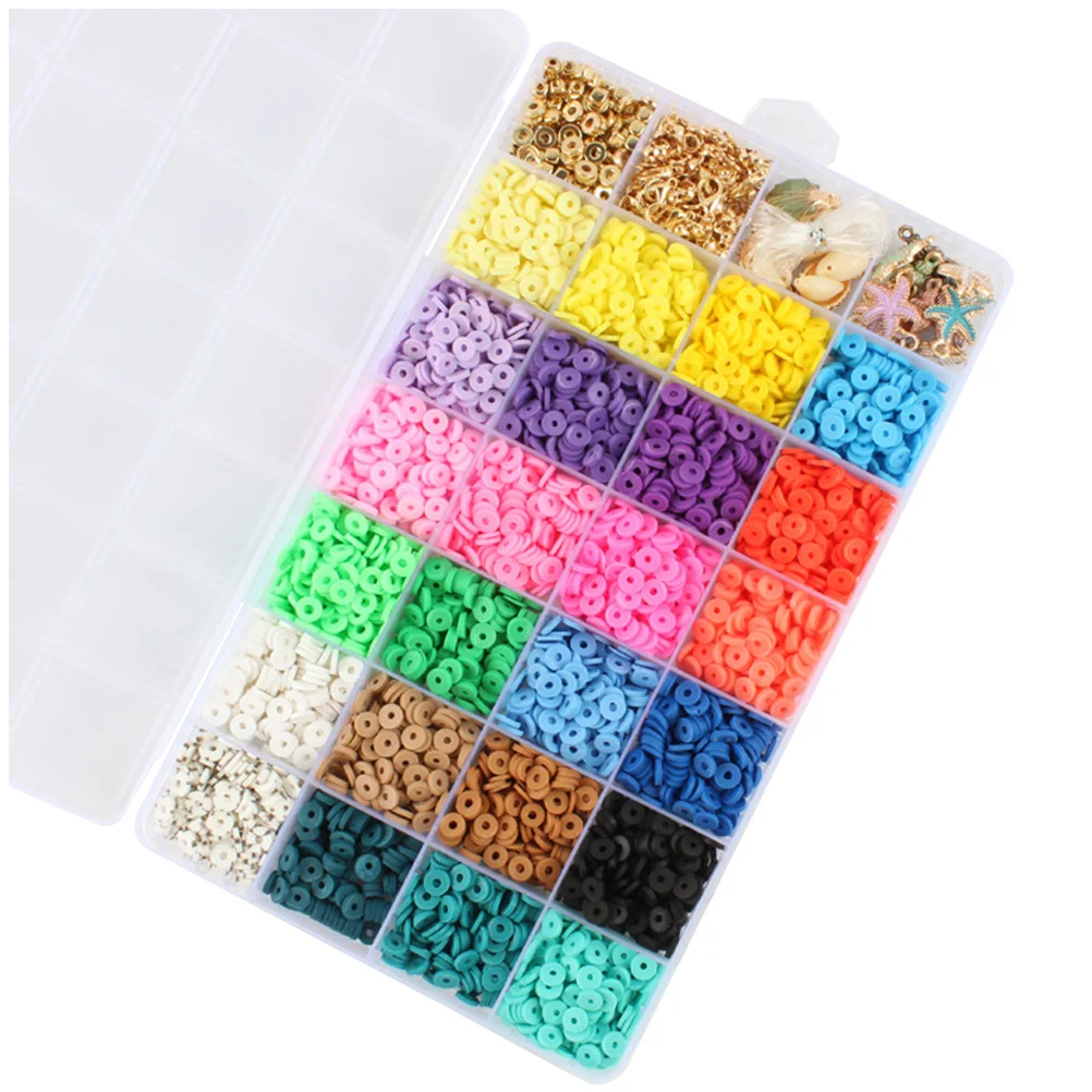 

1 Box 6Mm Polymer Clay Beads Bracelet Making Kit Diy Jewelry Accessories Craft Charms Loose Beads For Necklace Phone Chain