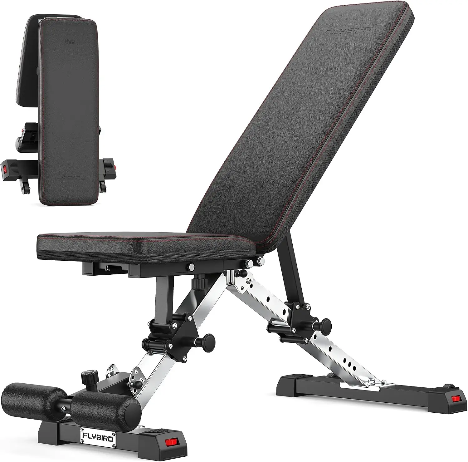 Foldable Zero-Gap Adjustable Weight Bench with 1000 LB Capacity for Workouts
