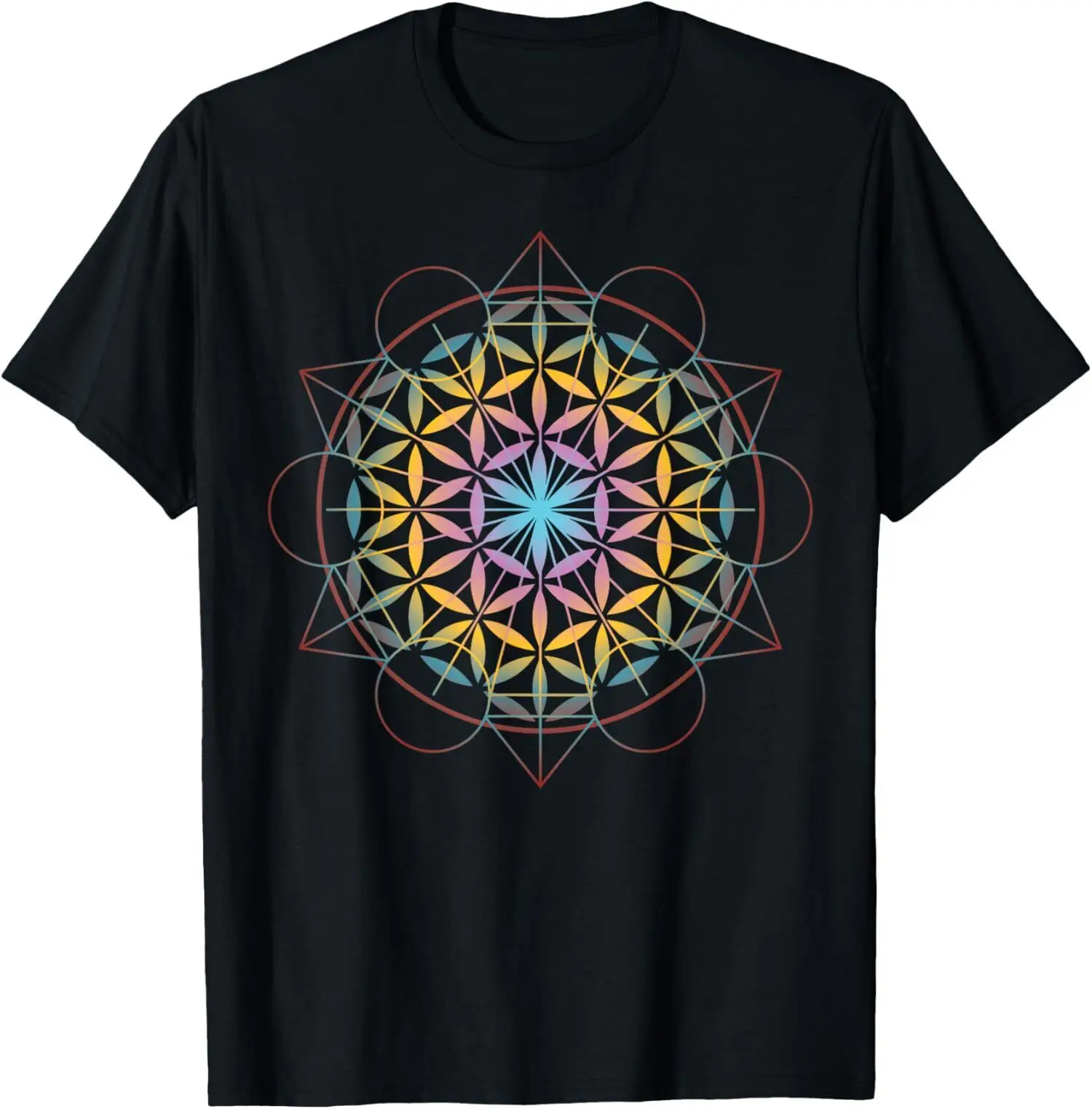 NEW LIMITED Geometrical Flower of Life Spiritual Mandela Gift Idea Shirts S-3XL