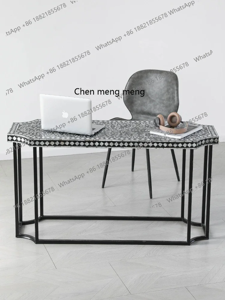 B456 Premium sense wabi-sabi wind shell coffee table entrance entrance table living room side table light luxury retro