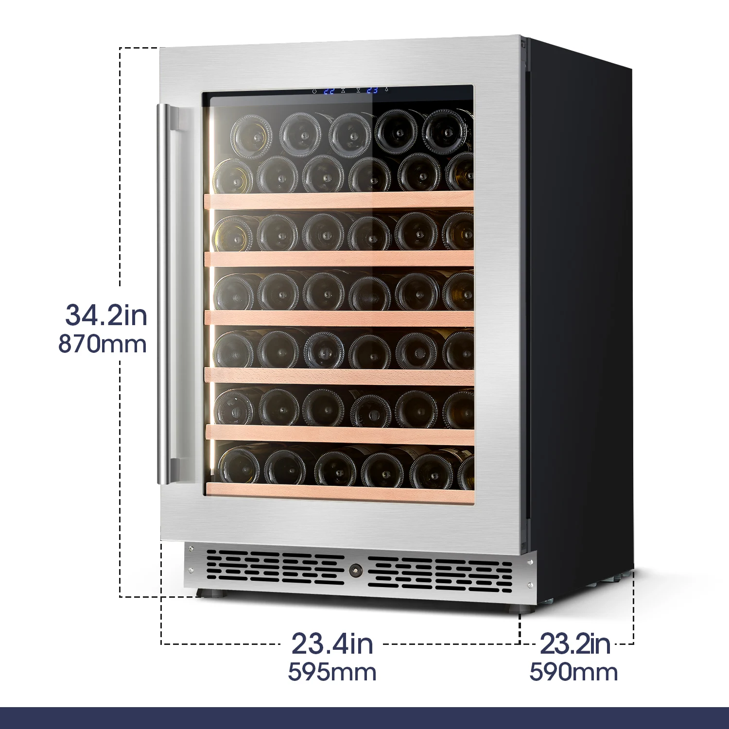 NUELEAD New Arrival Wine Cooler R600a Refrigerant Stainless Steel Wine Cabinet Mini Refrigerator