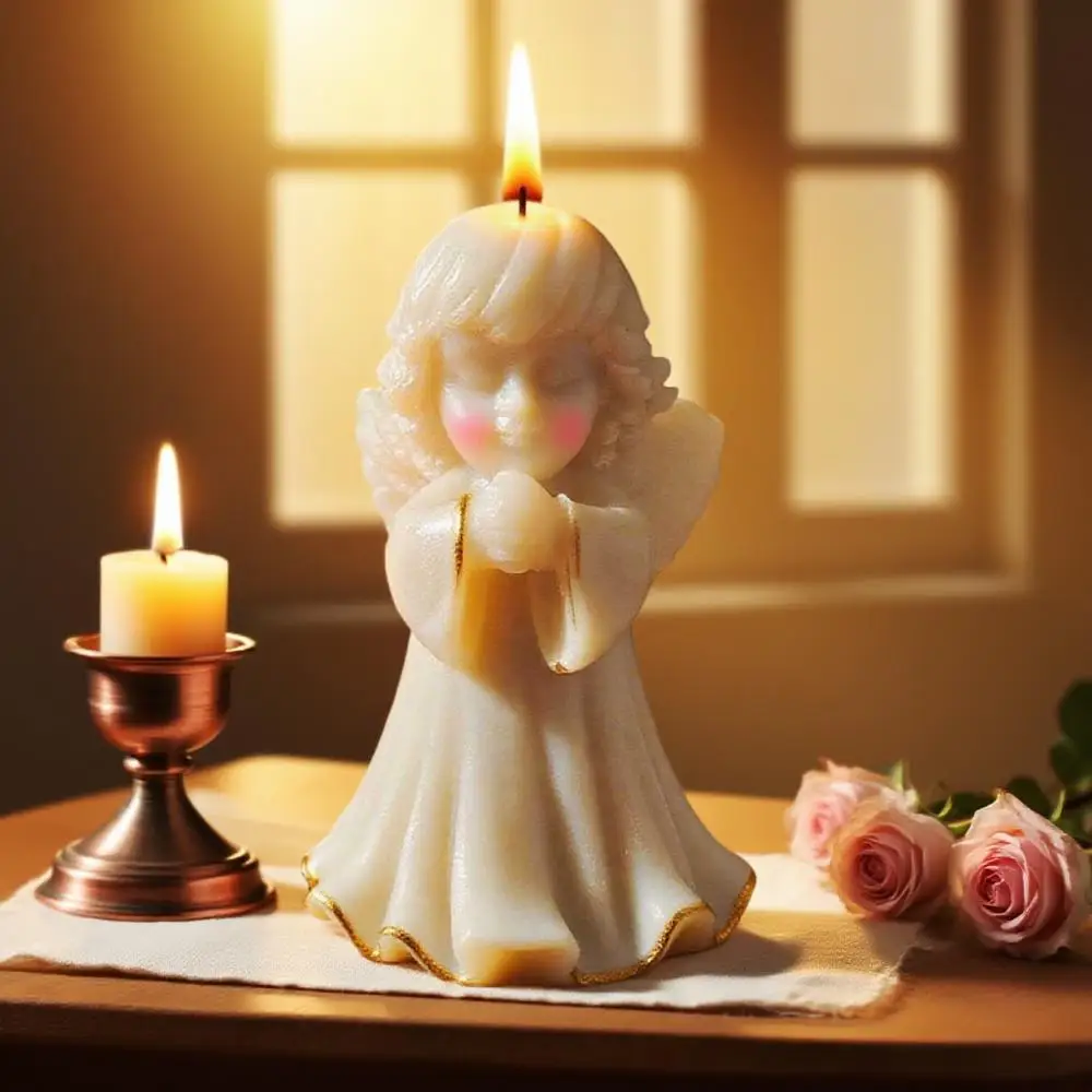 

Cute Angel Prayer Girl candle mold, suitable for DIY aromatherapy, home decoration, Christmas and Halloween handicrafts