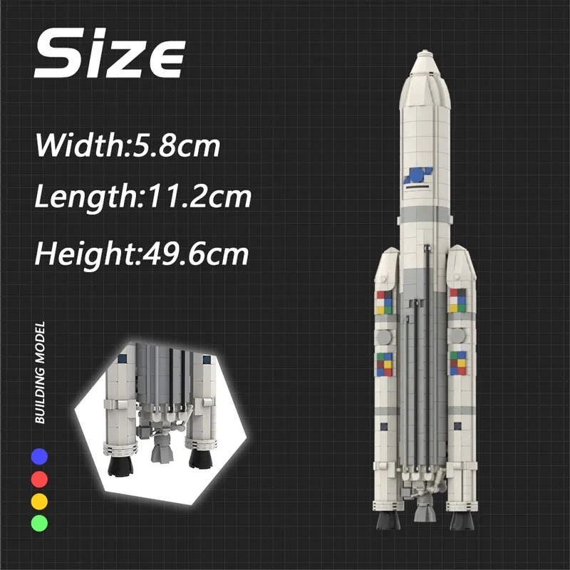 BuildMoc 1:110 Saturn V Maßstab ESA Arianespace Arianeal Rakete Baustein Set Raumstation Ziegel Modell Spielzeug für Kinder Geschenk