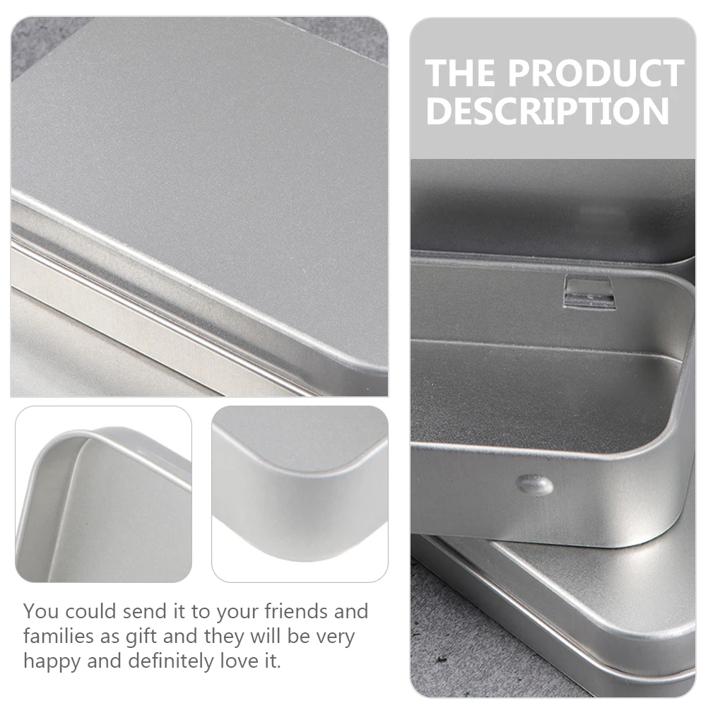 

3pcs Mini Iron Storage Box Portable Lightweight Rectangular Container For Jewelry Candles Cards Smooth Edges Travel