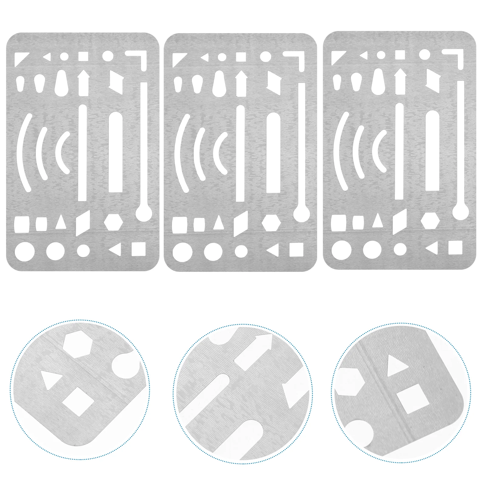 3 Pcs Erasers Erasing Shield Craft Drawing Drafting Precision Template Stainless Steel