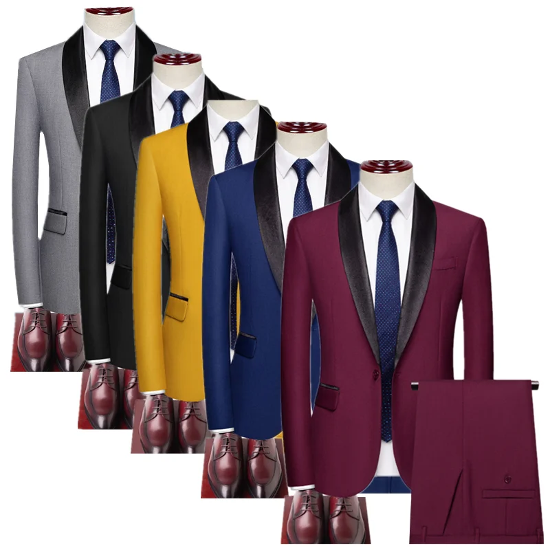 

Сплошной цвет, деловой свадебный костюм, состоящий из двух предметов, стильный минималистичный мужской офисный костюм, вечерние, простые классические пиджаки и брюки