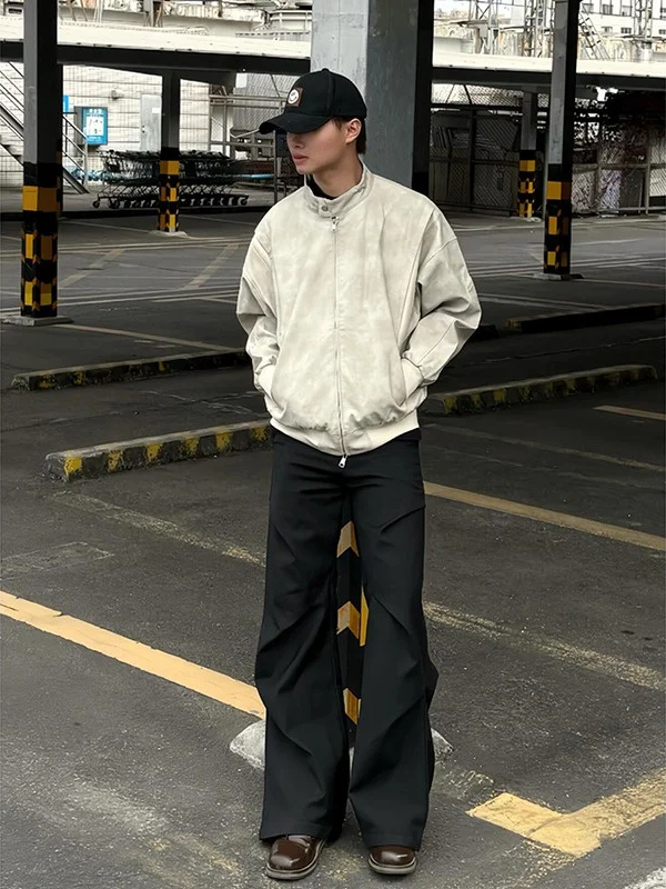 

American Sle Wide Leg Men's Pants Cleanfit Loose Student Trendy High Street Drapey Micro Flared Floor-Length Suit Pants