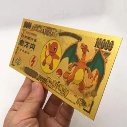 Kawaii Pokemon Banknote Cute Cartoon Commemorative Coins Anime Game Figure Cards Pikachu Coins Children's Birthday Gift Toy