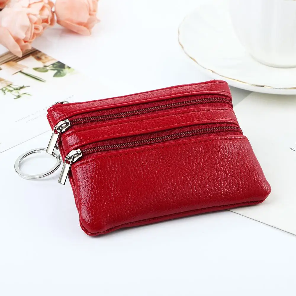 Simple Cute Zipper Multilayer For Girls PU Leather Women Coin Purse Korean Money Bag Small Purse Wallets Card Holder