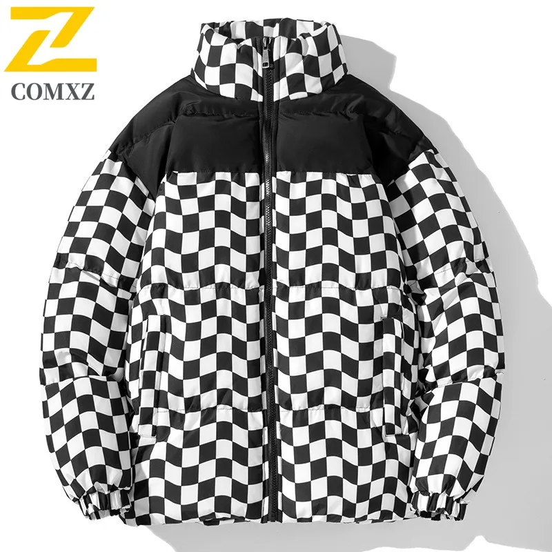 COMXZ 2025 Men Women American Style Stand Collar Jacket Casual Color Block Tactics Waterproof and Windproof Outdoor Sports Coat
