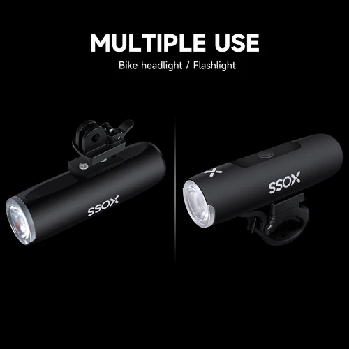 Imagen 2 del producto Luz de bicicleta XOSS XL400 800 de aluminio, linterna para manillar de bicicleta, carga USB, luz trasera para bicicleta de montaña y carretera RT01, accesorios para bicicleta