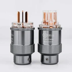 Hi-End AU Power Plug pure copper IEC Female AC HiFi Audio Cord Connector For Audiophile DIY Mains Line