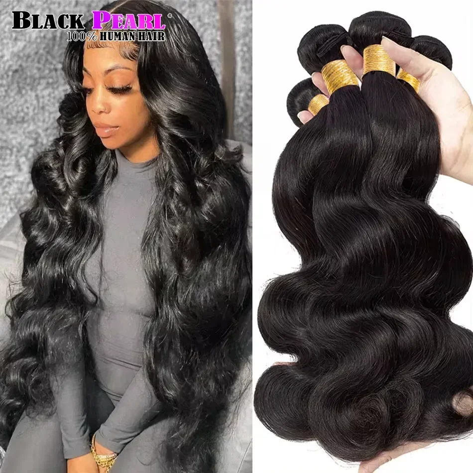 

12A Body Wave Bundles Malaysian Hair Weave 1/3/4 PCS Human Hair Bundles Natural Black Double Draw Body Wave Remy Hair Extension