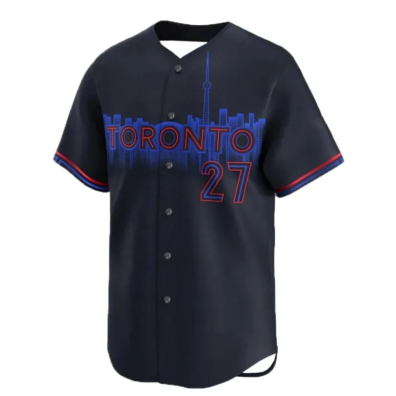 Boyfriend Style Men's Baseball Jersey Embroidery Loose Uniforms Breathable Outfits Casual Sports Short Sleeves Shirts Toronto