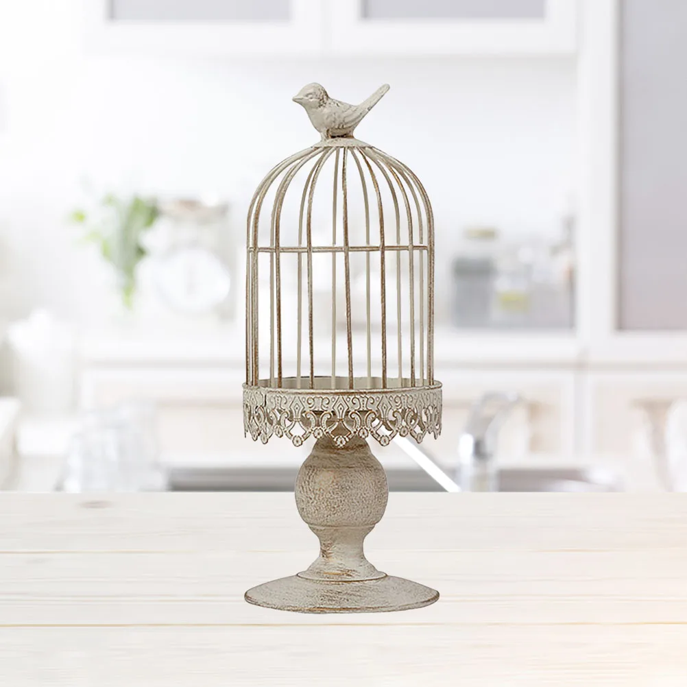 

Bird Cage Holder Iron Single Candlestick Rust Resistant For Home Living Room Party Wedding Indoor Outdoor Decor