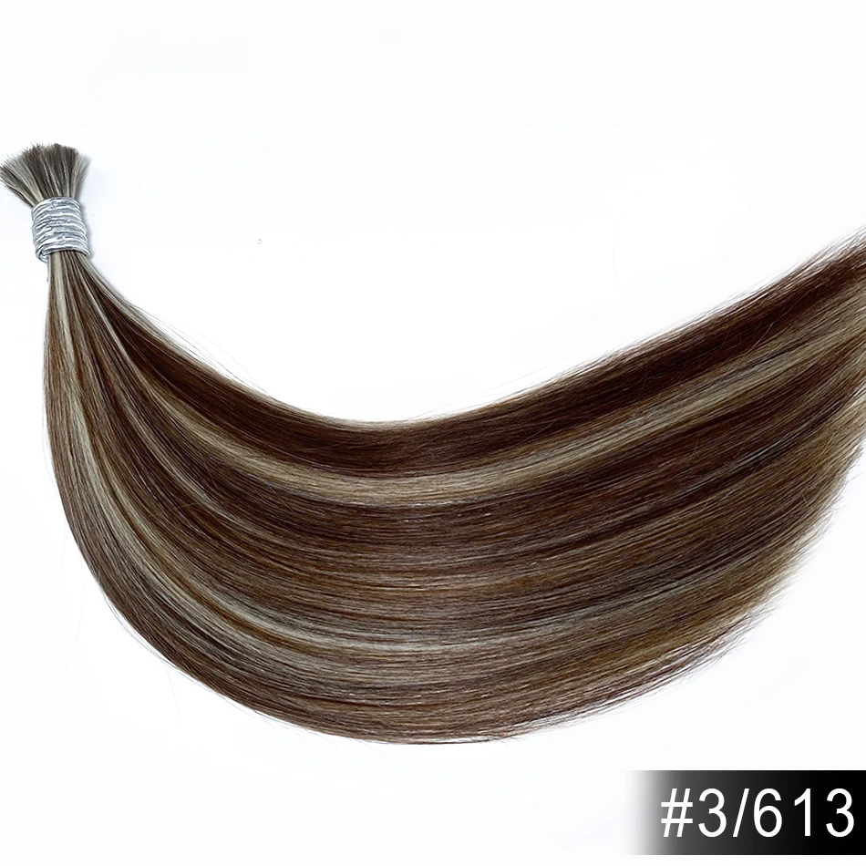 Shinehair Groothandel Recht Menselijk Haar Bulk 100% Echt Menselijk Haar Extensions Hoogtepunt 16A Natuurlijk Zwart Haar Bundel Blond 613