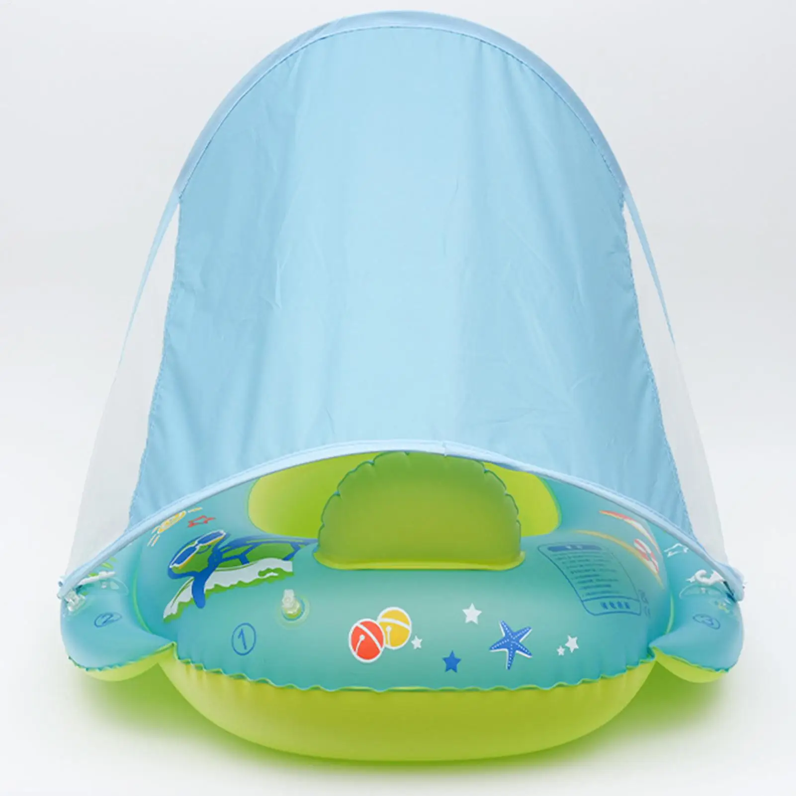 Baby Swimming Float Baby Swim Float With Canopy Inflatable PVC Swim Ring 1-4 Years Old Cartoon Steering Wheel Toy For Sun