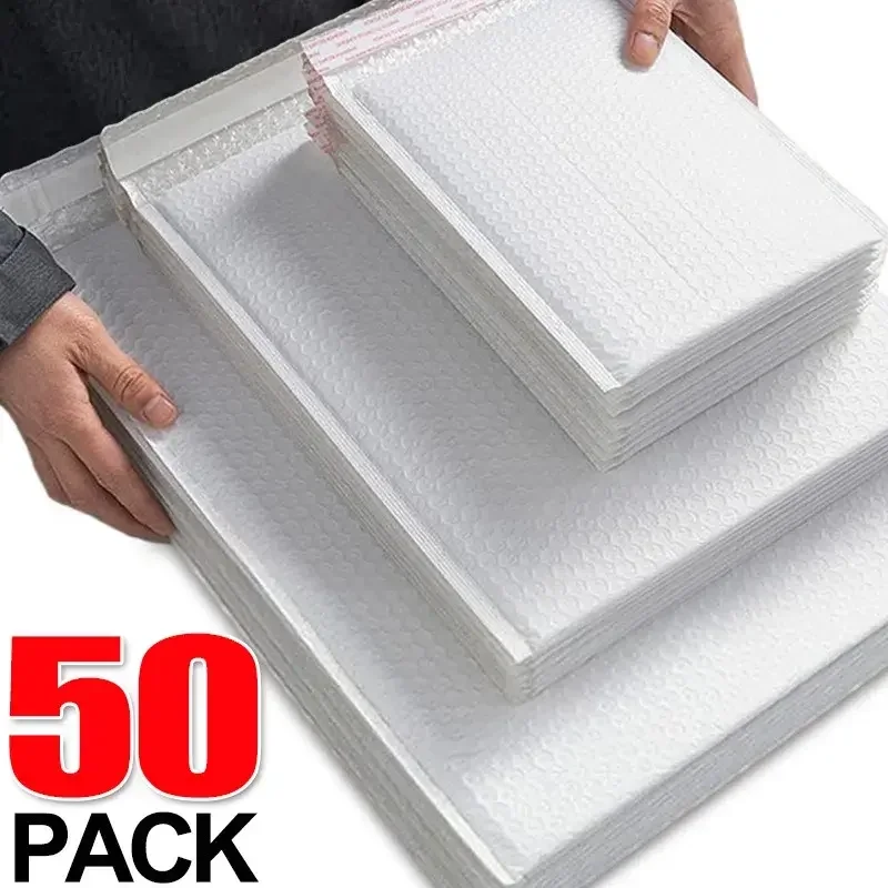 500 PCS White Foam Envelope Bags Self Seal Mailers Padded Shipping Envelopes With Bubble Mailing Bag Shipping Packages Bag