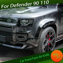 Car Bright Black Front Face Air Knife Fit for Land Rover Defender 90 110 2020 2021 2022 2023 Modification Bright Black