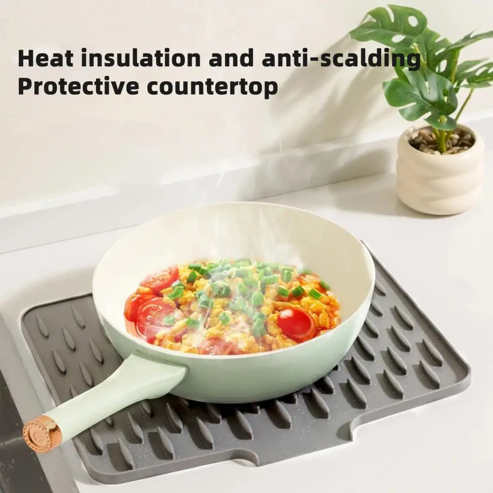 Silicone Dish Drying Rack Odor-free Sink Rack Silicone Slope Drain Mat for Drip-free Drying Heat-resistant Non-slip Kitchen