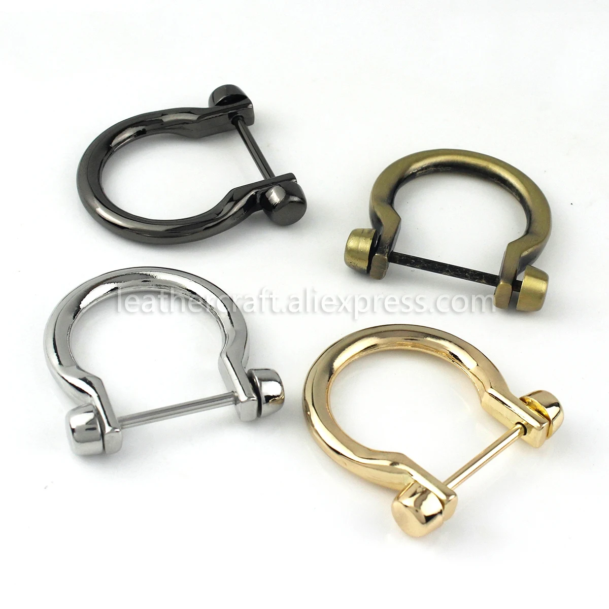 1pcs Metal Carabiner D Bow Shackle Fob Key Ring Keychain Hook Screw Joint Connector Buckle Lightgpold/ Silver/ Gun Black/ Bronze