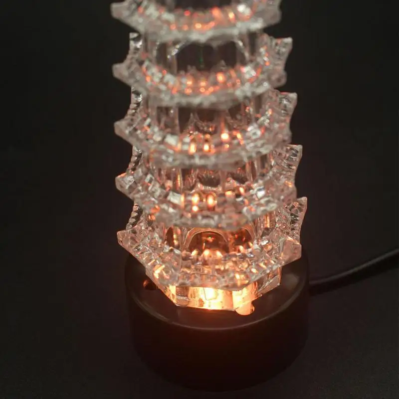 Набор украшений для аквариума, ландшафтный дизайн, украшения в форме пагоды со светящимся эффектом, красочная подводная лампа, имитация аквариума