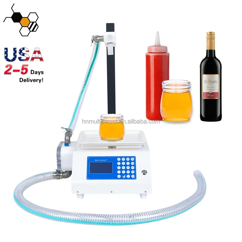USA RTS Automatic Paste Filling Machine for Viscous Liquid Honey Juice Sauce for Beekeepers