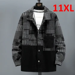 Color Block Patchwork Denim Jacket Men 11XL 10XL Plus Size Jean Jackets Vintage Coat Male Big Size Outerwear