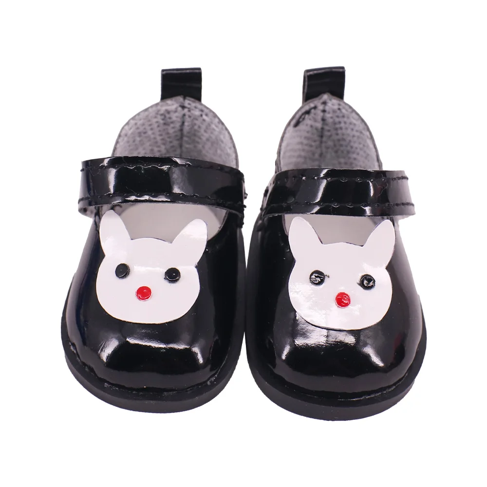 5Cm Schwarz Puppe Schuhe Plüsch Stiefel Leder Schuhe Für 14,5 Zoll American Girl Puppe, Nancy, paola Reina,EXO Puppe Unsere Generation Kid Spielzeug