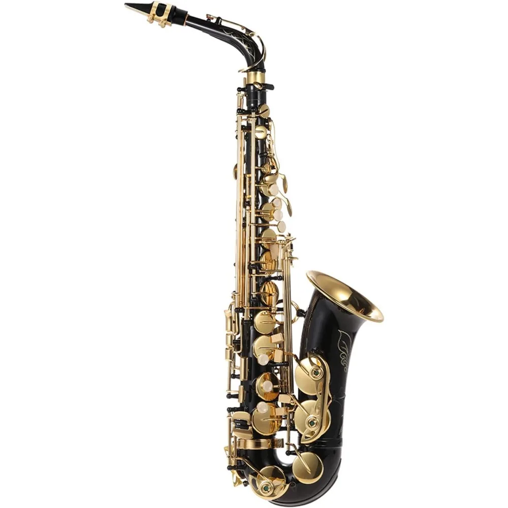 

Eb Alto Saxophone Brass Lacquered Gold E Flat Sax 82Z Key Type Woodwind Instrument with Cleaning Brush Cloth Strap Padded Case