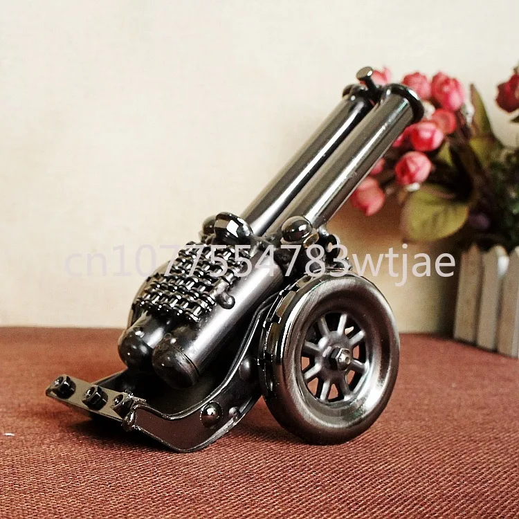 Retro cannon models, door shaped mortar cannons, wrought iron small steel cannon models, decorations, handicrafts, boy toys